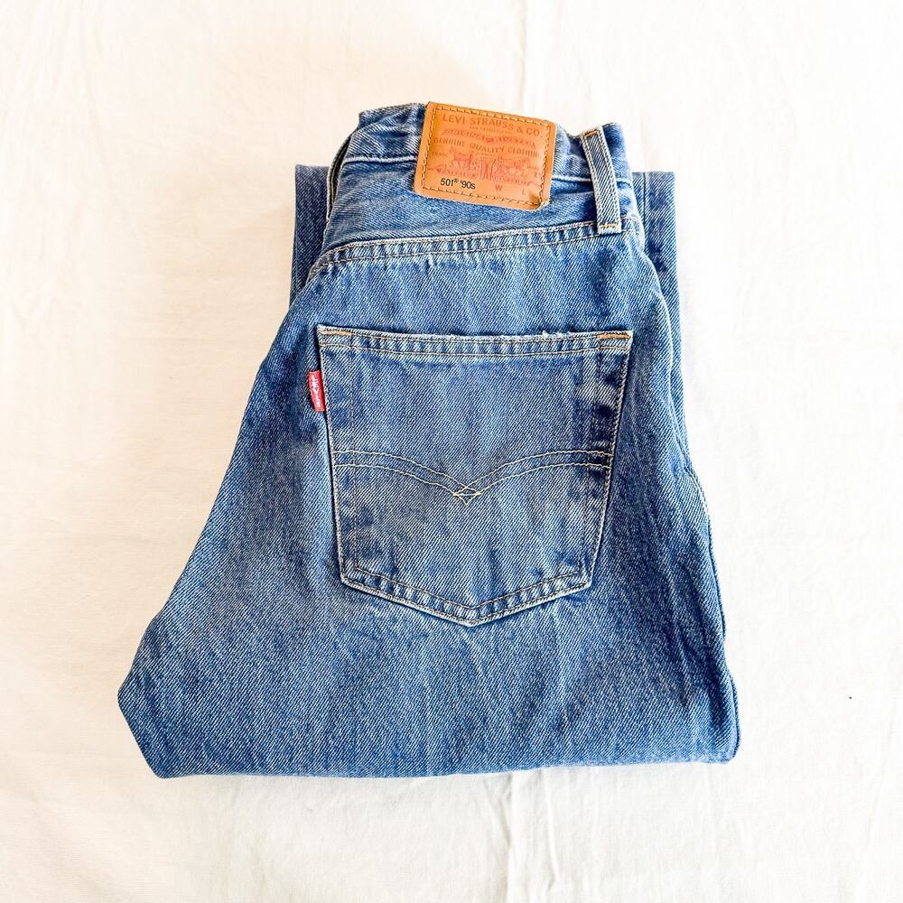 Levi's 501 '90s Button Fly Straight Leg Denim Jeans Size 24 x 30